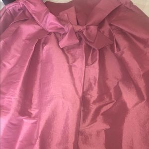 Pink silk high waist skirt